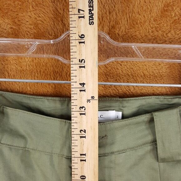 ALC Womens Pants Size 2 Green Tapered Pleated High Waisted Cotton Linen ALMA - Picture 8 of 11